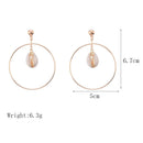 Exaggerated Large Round Pendant Earrings Female Sea Shell Hanging Earrings