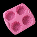 4 Cavity Flower Silicone Soap Mold Cake Decor Candy Chocolate Cookie Baking M Cy