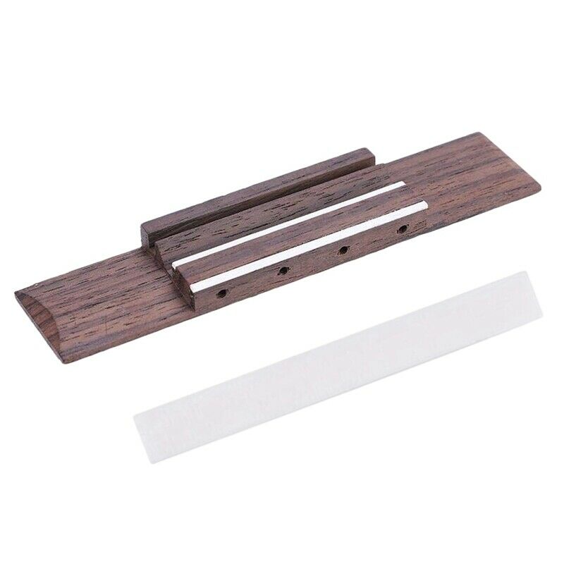 Ukulele Rosewood Bridge,Rosewood Saddle Thru Guitar Bridge 4 String Rosewoo
