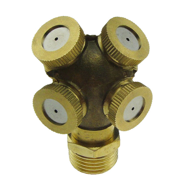 4-Head Brass 1/2" DN15 Garden Watering Agriculture Spray Nozzle Sprinkler