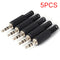 5PCS 3.5mm 1/8" Audio Male Plug Jack Adapter Stereo Connector Headphone TCEA