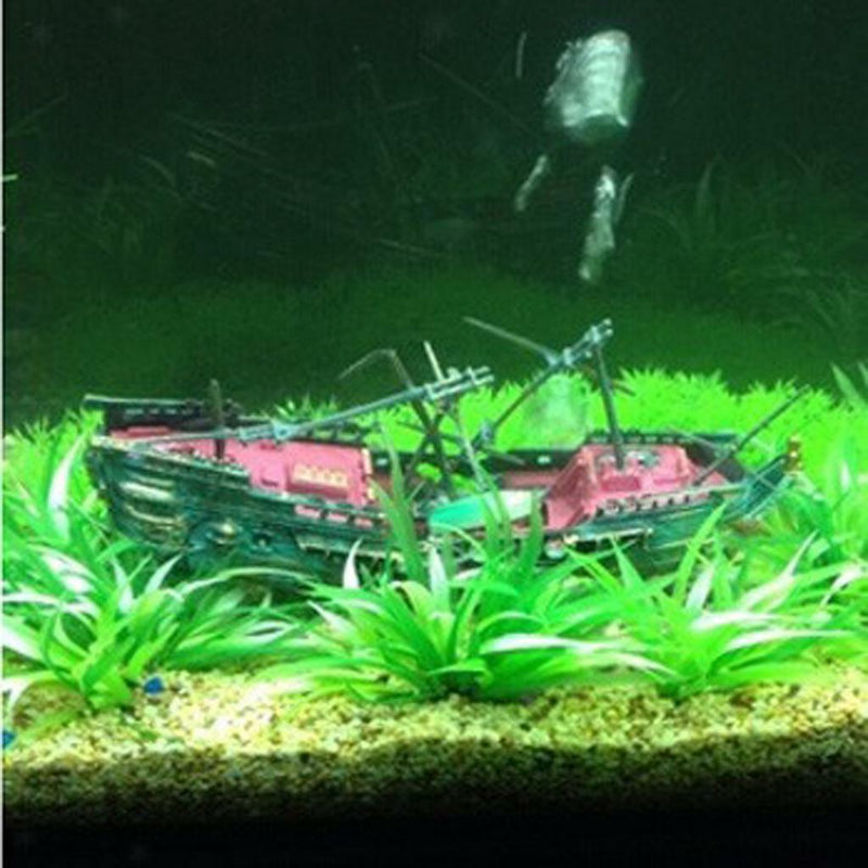 Wreck Sailing Boat Vessel Aquarium Air-operated Ornament Fish Tank Landscape