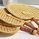 Pure Hand-Woven Wheat Straw Fan Old Man Summer Natural Hand Fan Environment