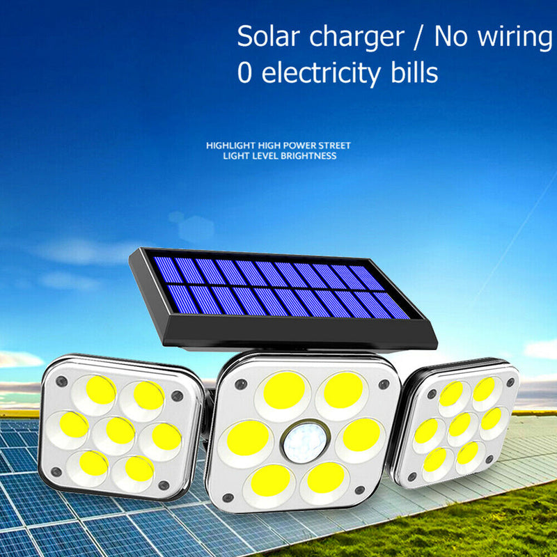 Solar Sensor Wall Light Waterproof 3Modes Garden Porch Street Lamp (132COB)