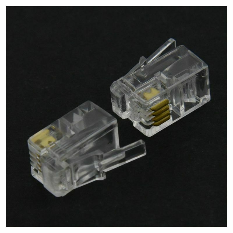 RJ9 4P4C Plug phone Jack Connector 50 pieces, Transparent F8V6