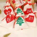 Cotton Christmas Advent Calendar Garland 24pcs 11x16cm Hanging Advent Calen P6U2