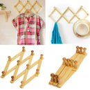 Accordion Wall Hanger 10 Hooks Pack Of 2 Natural Wood Wall Mounted Expandab