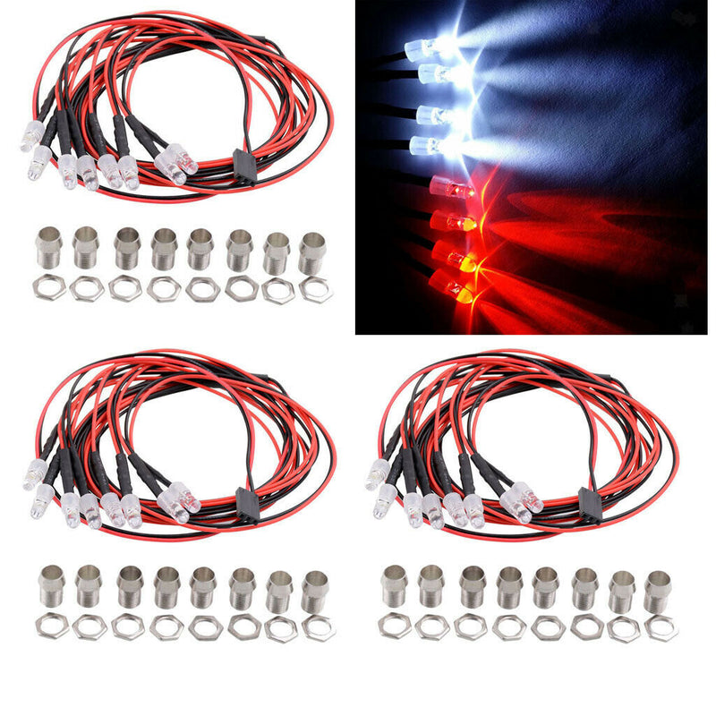 24pcs Rc Led Headlight Lights For 1/5 1/8 1/10 1/12 1/16 Rc Buggy