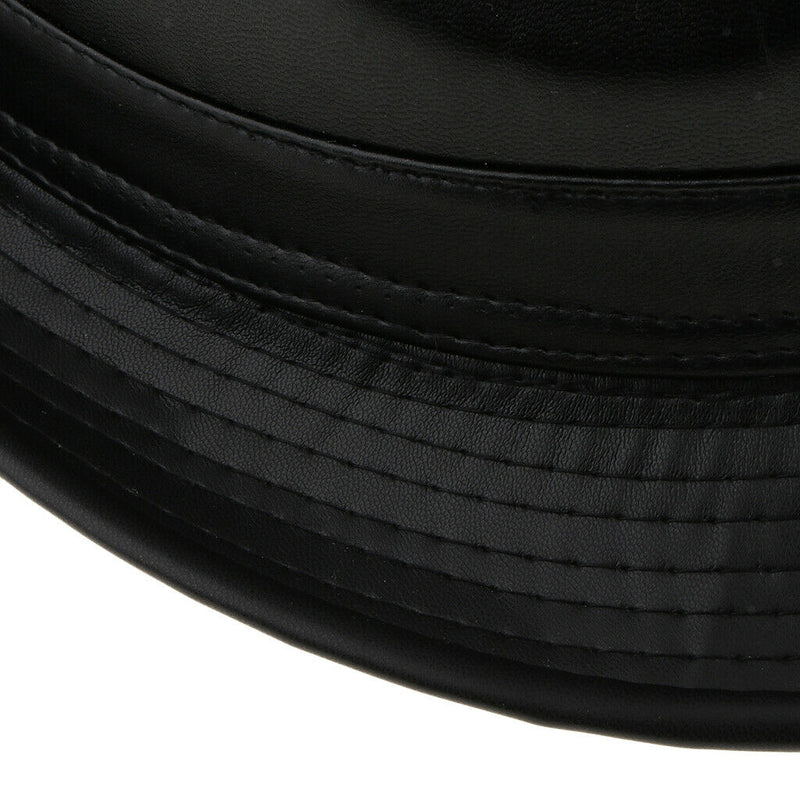 Retro Faux Leather Mens Fedora Trilby Hat Gentleman Winter Church Panama Cap