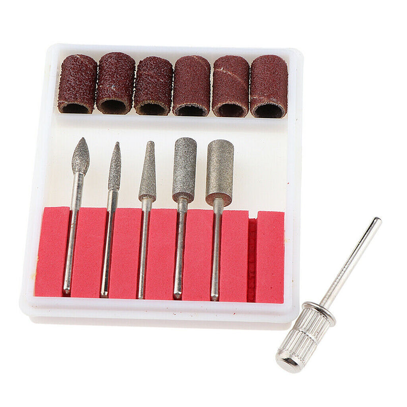 6Pcs 3/32' Cuticle Clean Nail Drill Bit Set Rotary Burr Nail File Drill Bits