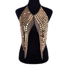 Women's Sexy Halter Backless Tank Top Bra Body Chain Necklace Tassels Party
