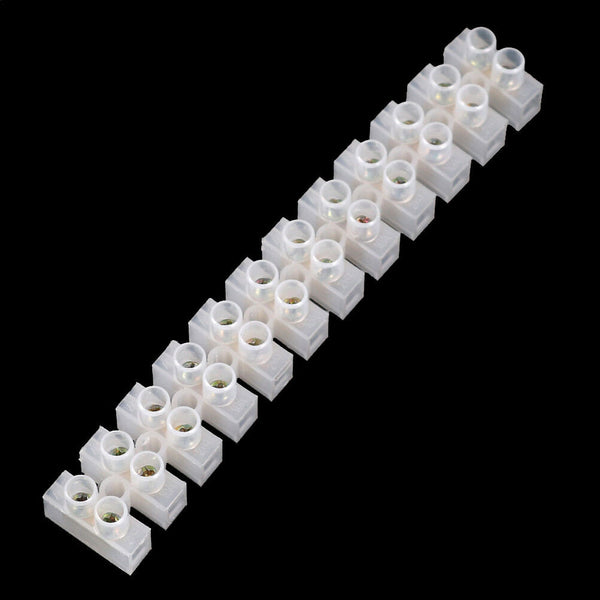 10A Electrical Wire Connection 12Position Barrier Terminal Strip Block JR