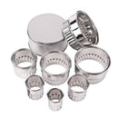 Stainless Steel Fluted Edge Round Cookie Biscuit Cutter Set 12 Pieces Gradu