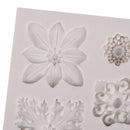 Retro flowers totem silicone mold DIY fondant cake mold chocolate mold bakewa 3C
