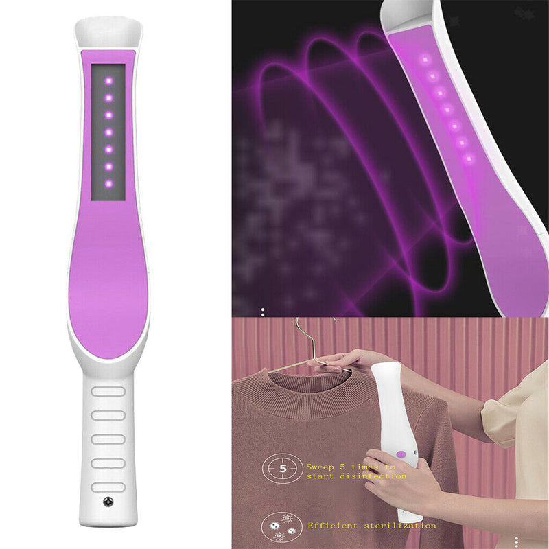 LED UV Disinfection Lamp Portable Handheld UVC Sterilizer Lights Tube Purple