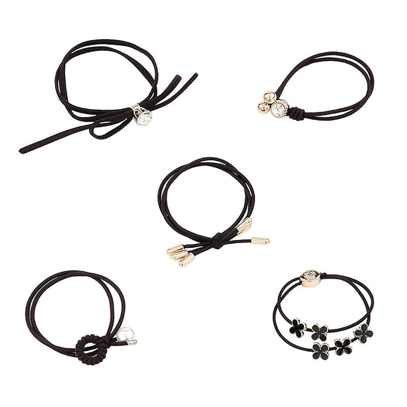 Women Elastic Hair Tie Ponytail Holder Scrunchies Ring Rope Hair-Band Random