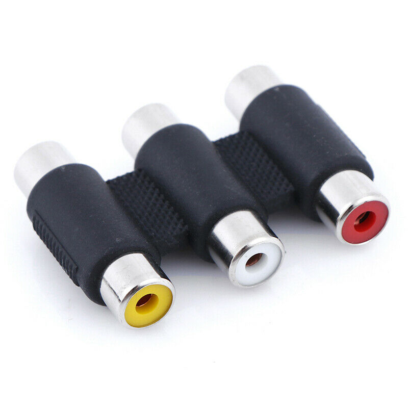 1PC 3 RCA AV audio video female to female jack coupler adapter 3RCA connector