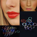 40Pcs Colorful Stainless Steel Nose Rings Piercing Lip Hoop Piercing Jewelry sp