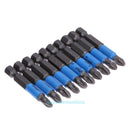 10X Anti Slip Electric Screwdriver Bits Single Side Magnetic Hex Shank PH2 50mm