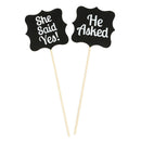 Woodden Signs He Asked She Said Yes Wedding Party Photo Props Decoration