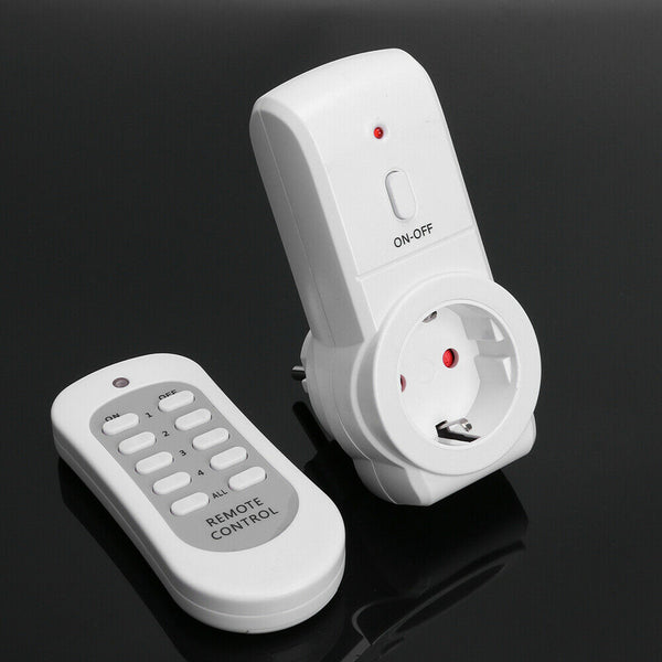 230V 10A Wireless Remote Control Power Outlet Light Switch Socket 1 EU Plug