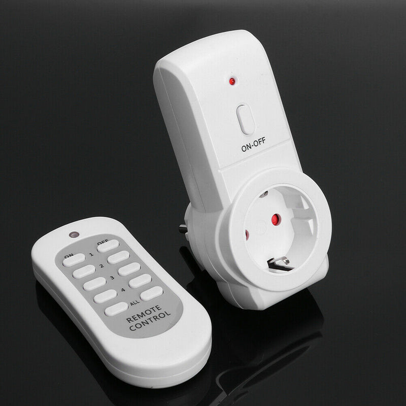230V 10A Wireless Remote Control Power Outlet Light Switch Socket 1 EU Plug