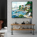 DIY Painting By Number Kit Modern Sea Houses Wall Decor Canvas Coloring Art