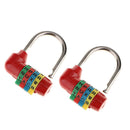 2 Pieces 4 Dial Letter Combination Padlock Travel Luggage Suitcase Lock Red