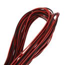 22 Gauge 15m Red Black Zip Wire AWG Cable Power Ground Stranded Copper Car I7A8