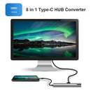 USB Ports 8 in1 Type-C HUB Converter 4K HDMI 2 USB3.0 C PD SD/TF RJ45 Adapter UK