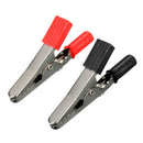 2X Red Black Alligator Clip Clamp to 4mm Banana Female Jack Test Adapter 55mm BX