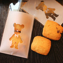 100pcs Bear Candy Cookies Biscuit Baking Packaging Bag Self-adhesive Wedding FT