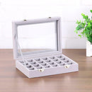 24 Grid Velvet Women Jewelry Packaging Boxes Ring Earrings Organizer Case