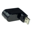 180 Degree Rotate USB 2.0 HUB Mini 3 Ports Splitter Hub Adapter Black