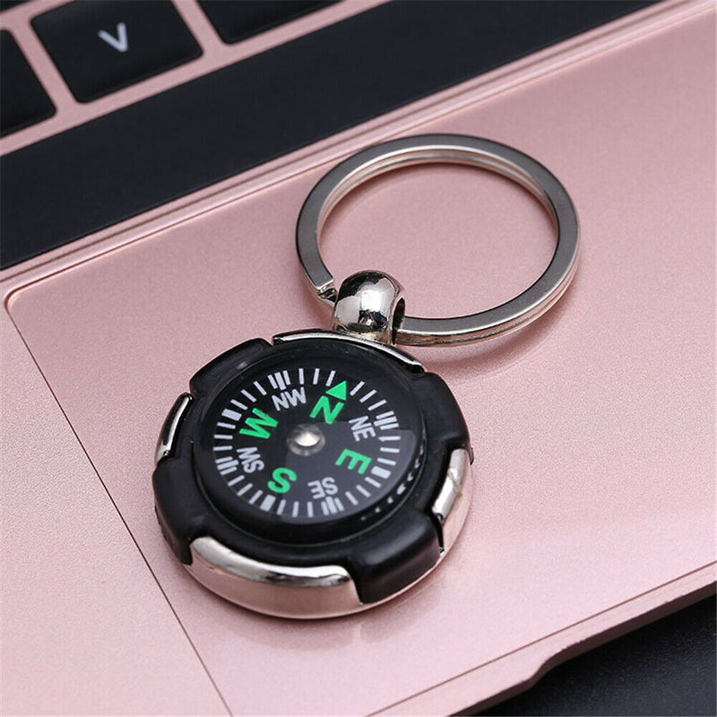 Acrylic Snap Compass Keychain Car Key Ring key Chain Survival Hiking Camp Tool