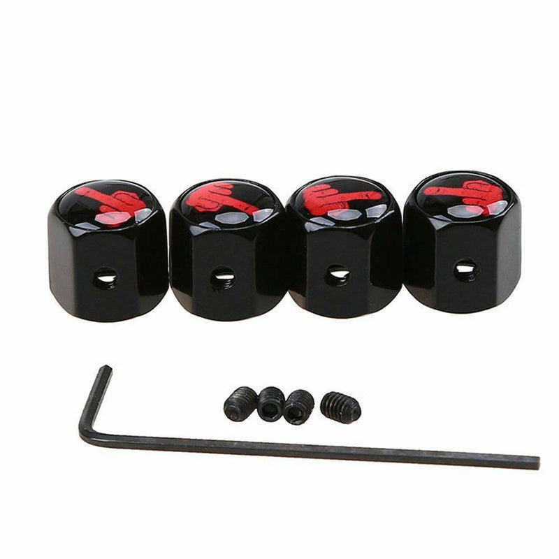 1 Set Anti-theft Middle Finger Style Car SUV Wheel Tire Valve Stem Caps Covers
