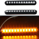 2x LED Motorcycle Flowing Water Turn Signal Amber Light License Plate Lamp