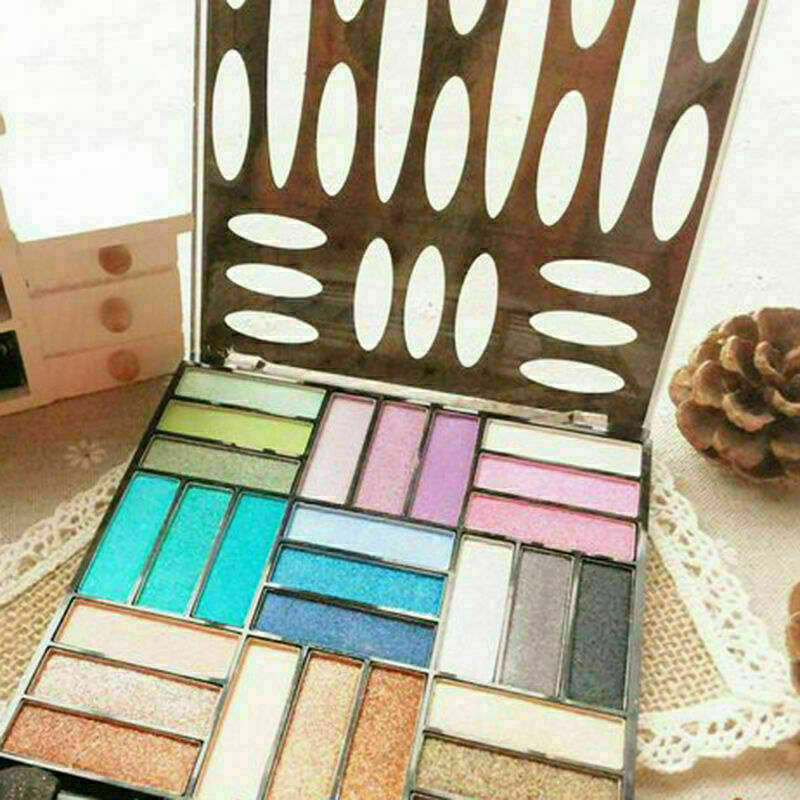 27 Colors Shimmer Eyeshadow Makeup Palette Kit Set W/-Brush L2Q2 V5N9 K1J6 B6I2