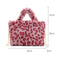 Women Plush Leopard Shoulder Handbag Large Crossbody Bags (1 Rose Red)