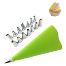 Reusable Piping Pastry Bag with & Nozzle Tips Cake Decor DIY Tools Set Green