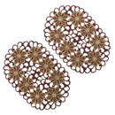 2pcs/set Floral Dining Table Place Mats Cloth Placemats Pads for Kitchen