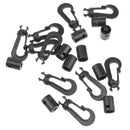 10 Black Kayak Boat Canoe Dinghy  Shock Cords End Snap Hooks Bag Clips