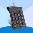 Portable External Plastic USB Wired Numpad 18 Keys Mini Numeric Keypad Keyboard