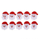 10pcs Santa Claus Christmas Shape Patch Padded Felt Festival Stickers Decor