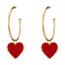 Fashion Women Love Heart Circle Pendant Stud Earrings Statement Jewelry  OZ