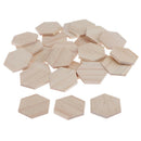 25Pieces Natural Hexagonal Unfinished Wood Chip Embellishment for DIY Craft