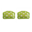Bath Pillow Cushion Neckrest Back Support Comfort Bathtub Green Dots 2pcs