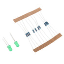 20Pcs Green LED Light 5MM 220 Ohm Resistor for  Raspberry Pi MCU