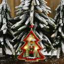 Christmas Ornament Xmas Tree Wooden Walnut Soldier LED Hanging Pendant (D) A