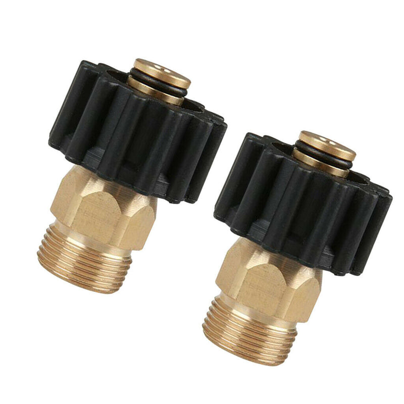 2 x Brass Garden Hose Quick Connector M22 Male to M22 Female Set Quick Connector